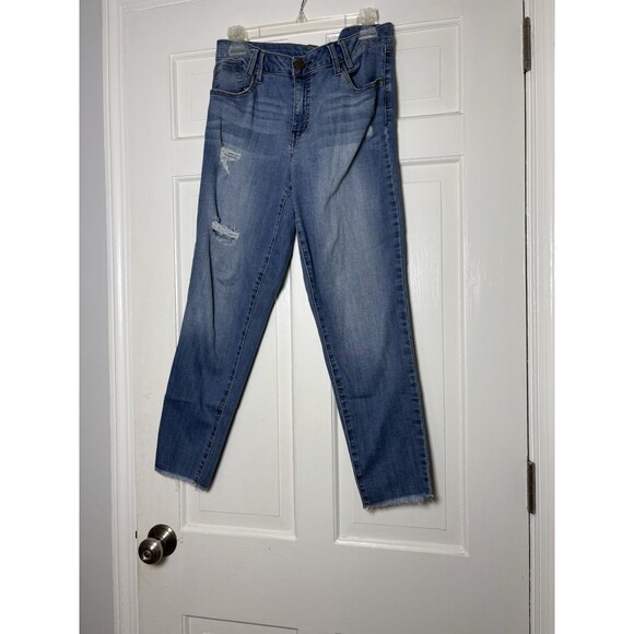 1822 Denim Denim - 1822 Denim Jeans Women’s 14 Blue Cotton Straight Ankle Frayed Hem